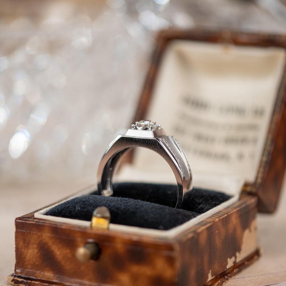 14k Gold 0.50 Ct Natural H Diamond & Men¡¯s Ring - 5