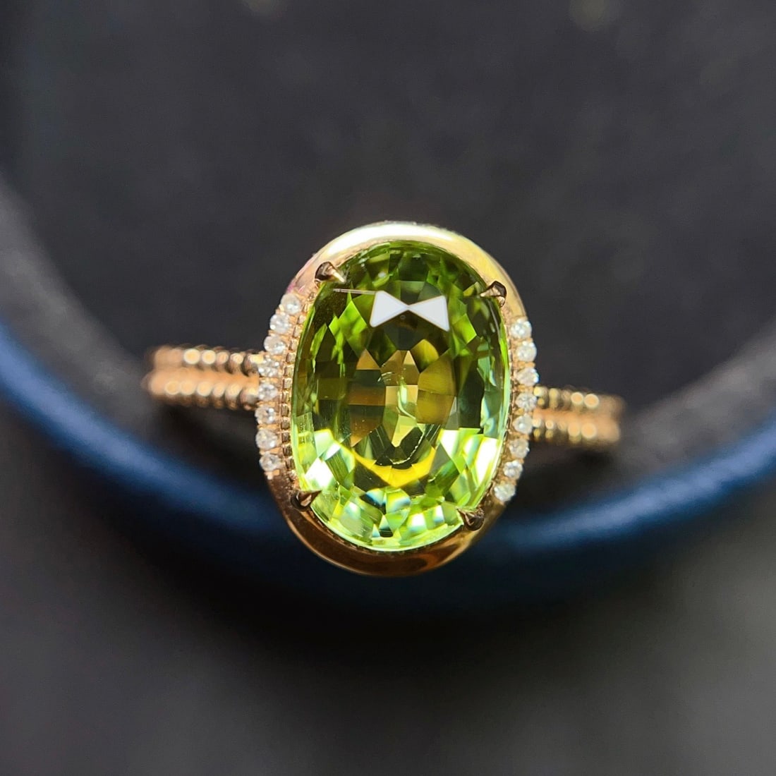 14k Gold 3.50 Ct Natural Tourmaline & Diamond Ring (1 of 7)