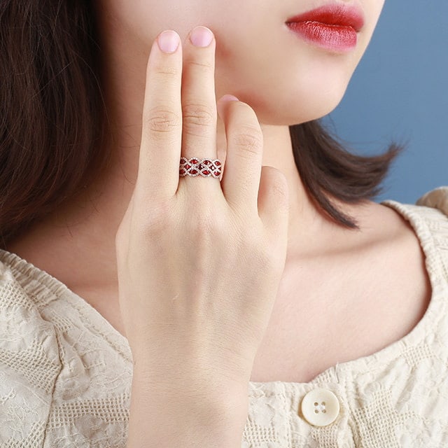 14k Gold 1.03 Ctw Natural Ruby & Diamond Ring - 6