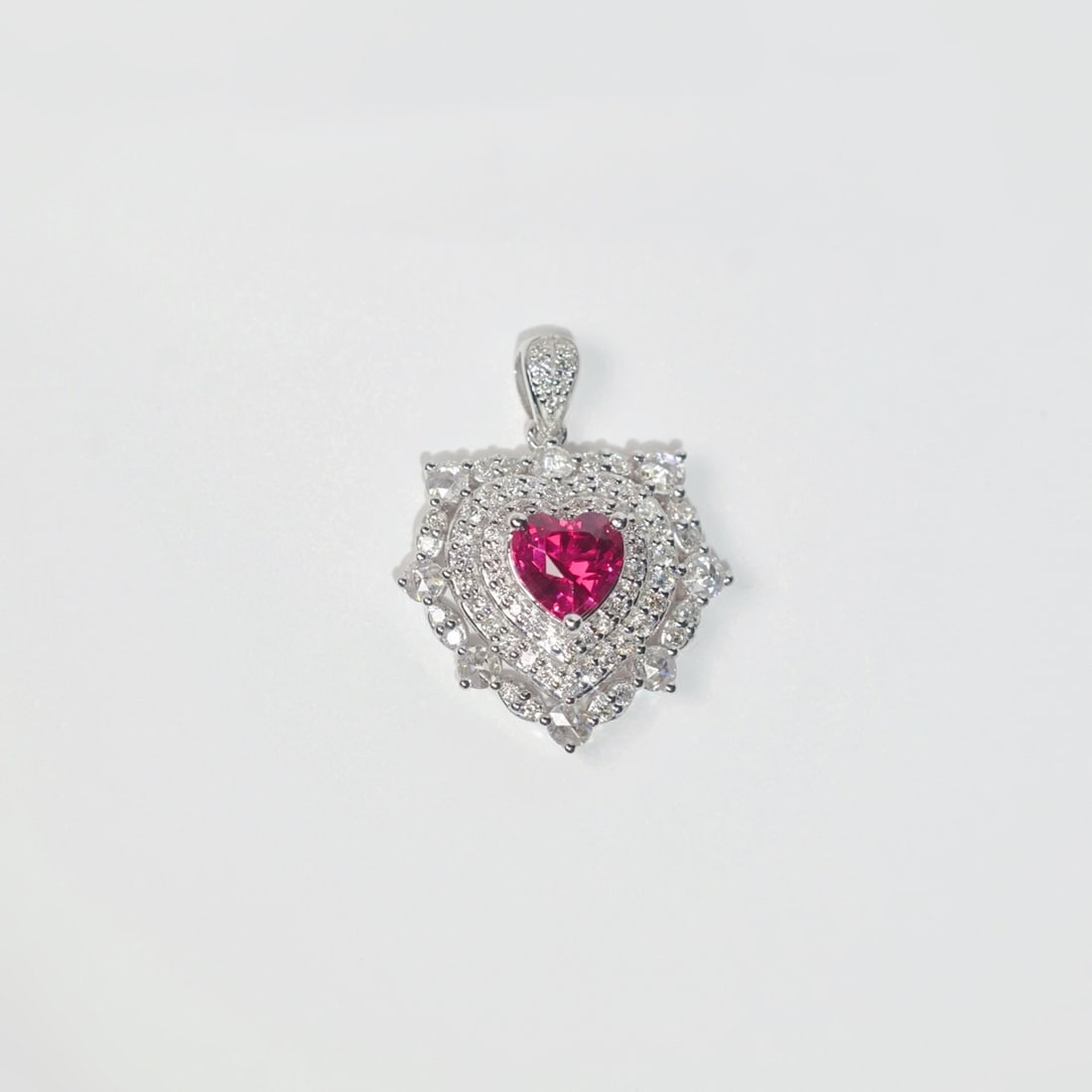 14k Gold 1.85 Ctw Natural Spinel & Diamond Pendant( Without Chain ) - 5