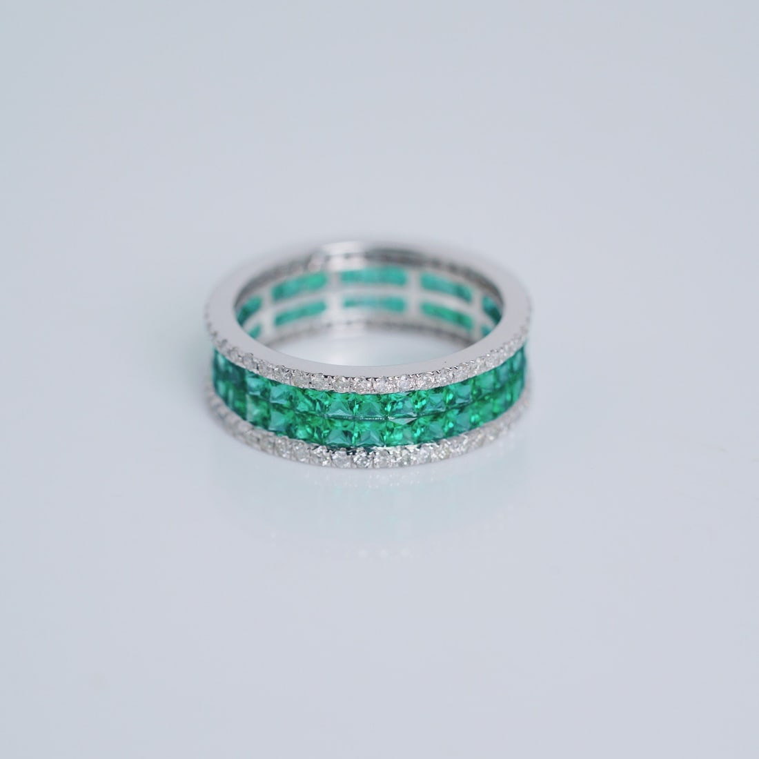 14k Gold 3.08 Ctw Natural Emerald & Diamond Ring - 5