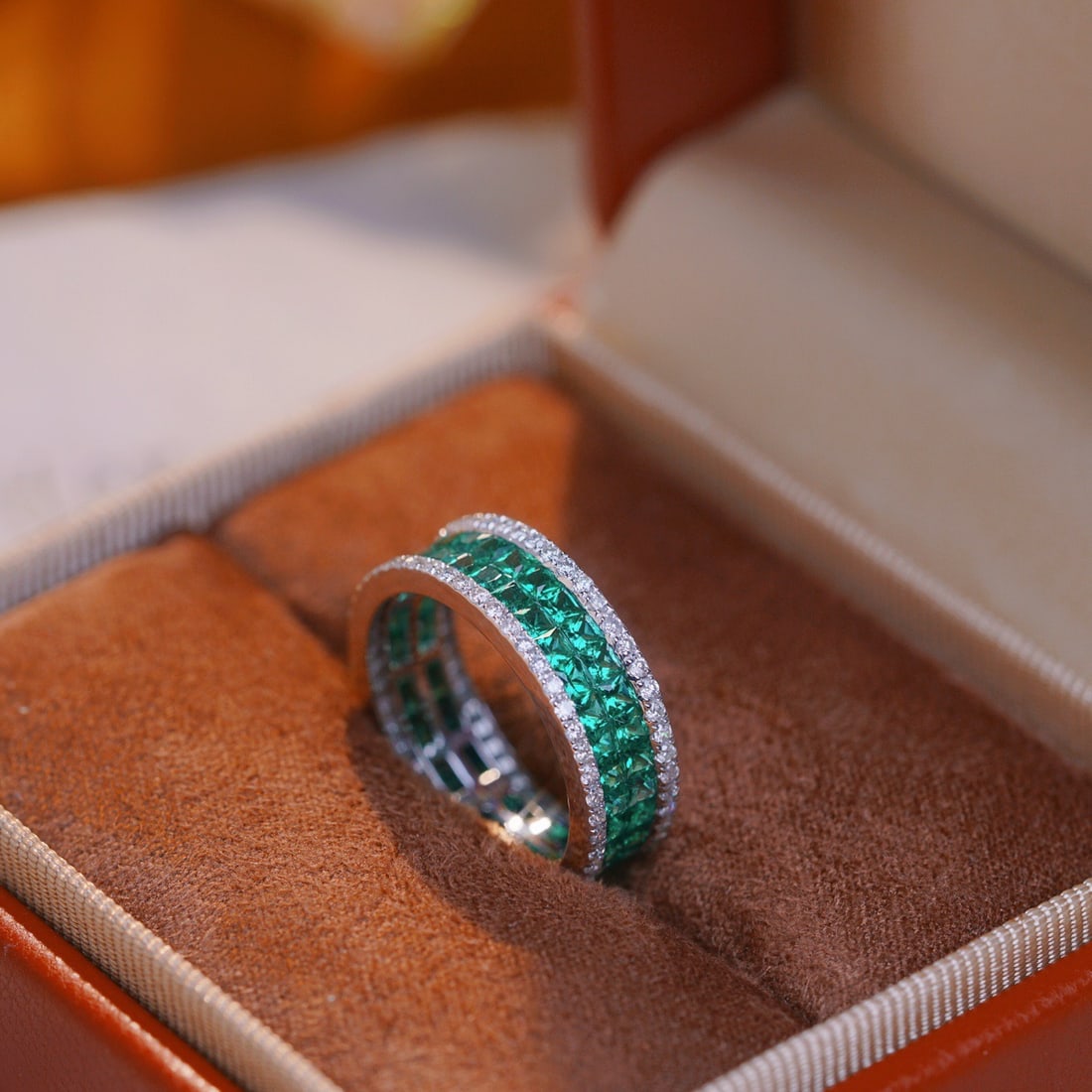 14k Gold 3.08 Ctw Natural Emerald & Diamond Ring - 7