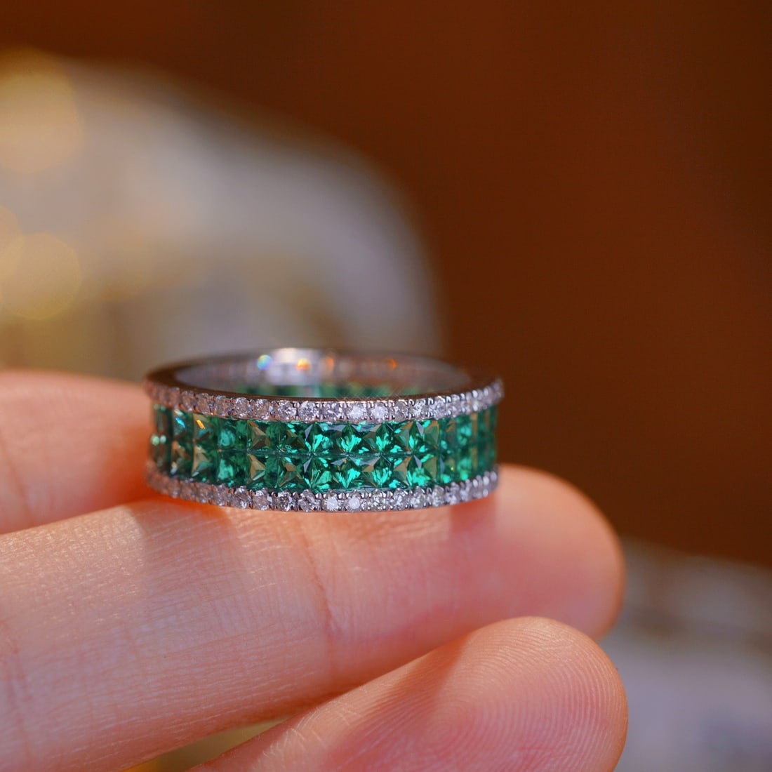 14k Gold 3.08 Ctw Natural Emerald & Diamond Ring - 9