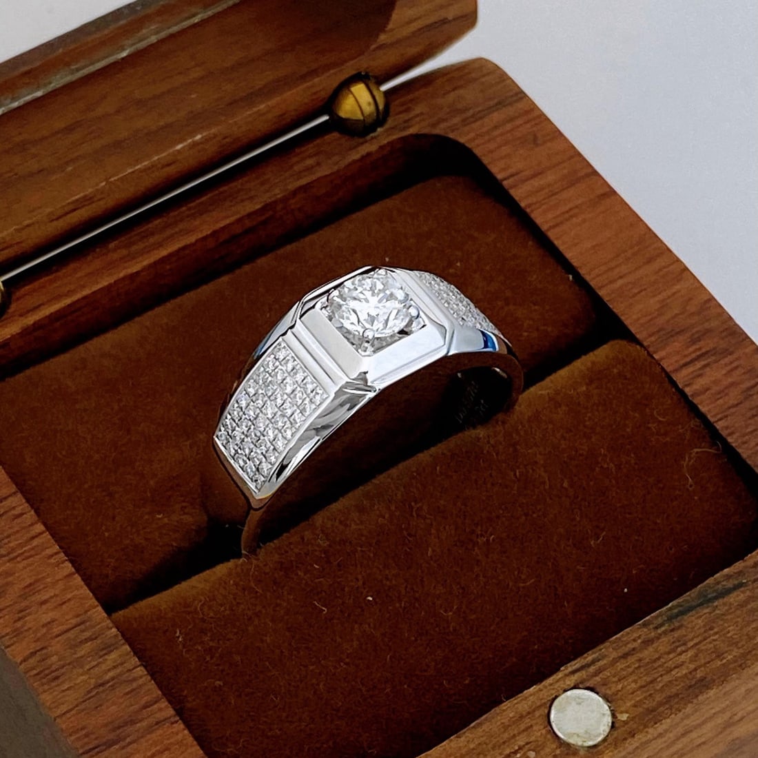 14k Gold 0.50 Ct Natural H Diamond & Men¡¯s Ring - 2