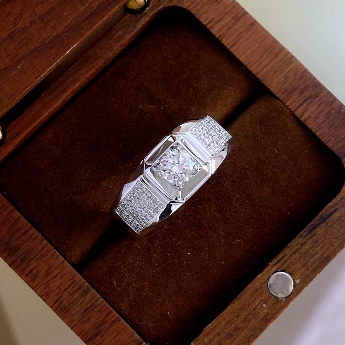14k Gold 0.50 Ct Natural H Diamond & Men¡¯s Ring - 3