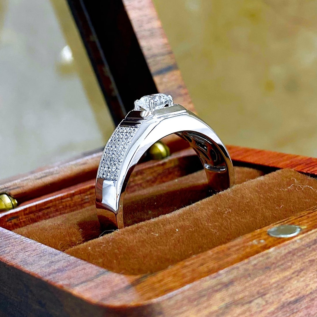 14k Gold 0.50 Ct Natural H Diamond & Men¡¯s Ring - 4