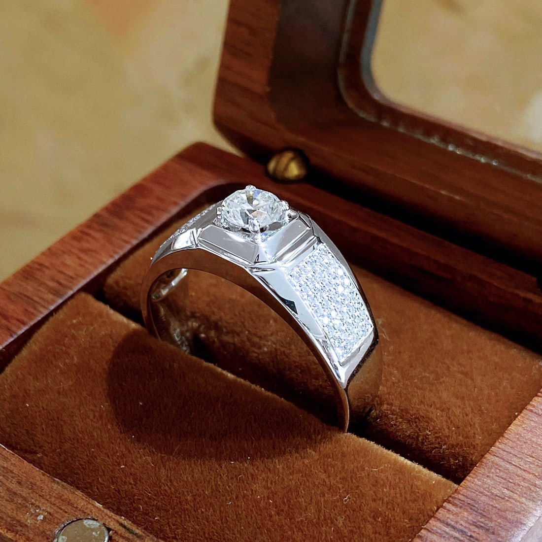 14k Gold 0.50 Ct Natural H Diamond & Men¡¯s Ring - 5