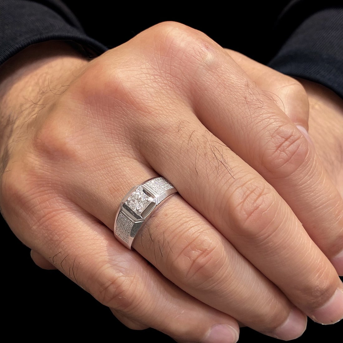 14k Gold 0.50 Ct Natural H Diamond & Men¡¯s Ring - 7