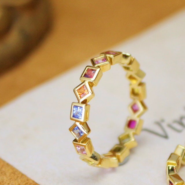 14k Gold 1.1 Ct Natural Sapphire Ring - 5