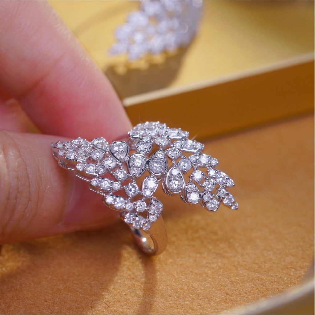 14k Gold 1.3 Ct Natural H Diamond Ring - 2