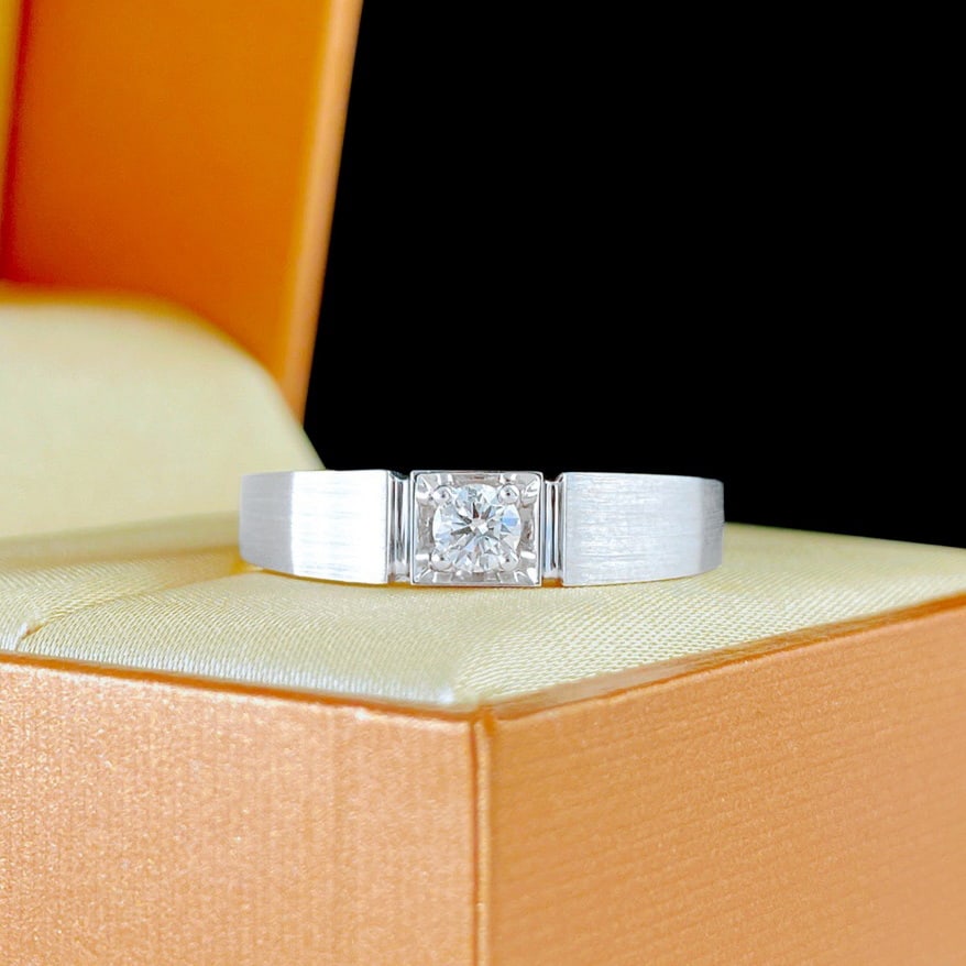 14k Gold 0.18 Ct Natural H Diamond & Men¡¯s Ring: Ref:231169100 // gold content:14k gold // ring size:8us // // main gemstone:diamond // shape:round // carat weight:0. 18ct // clarity grade:vs // color:h // treatment:natural // cut grade:g //
