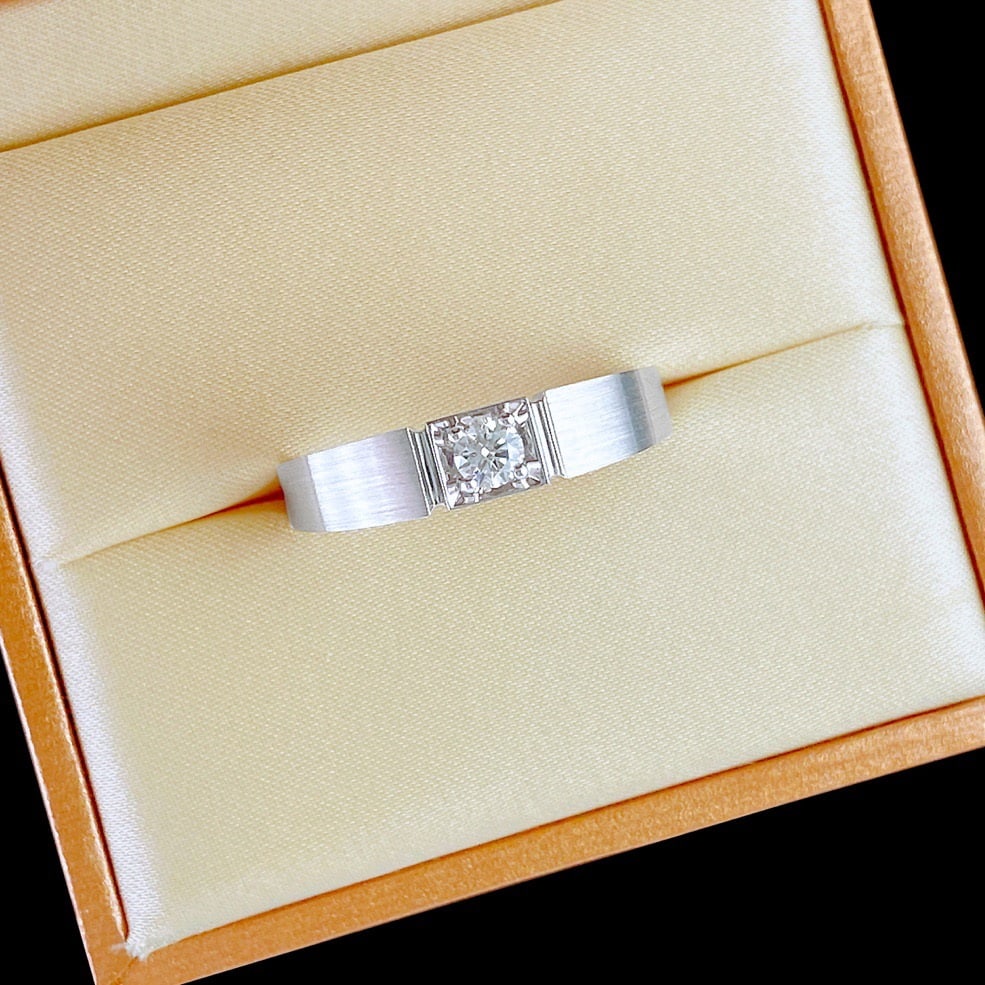 14k Gold 0.18 Ct Natural H Diamond & Men¡¯s Ring - 7