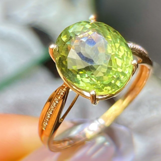14k Gold 6.17 Ct Natural Tourmaline & Diamond Ring - 2