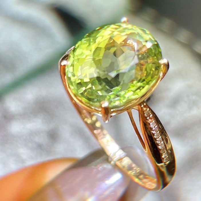 14k Gold 6.17 Ct Natural Tourmaline & Diamond Ring - 4