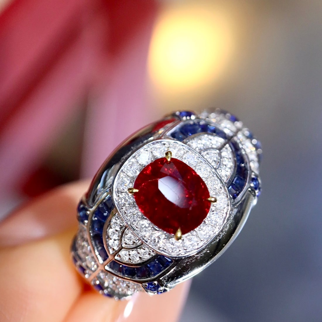 14k Gold 2.25 Ctw Natural Ruby & Diamond Ring - 2