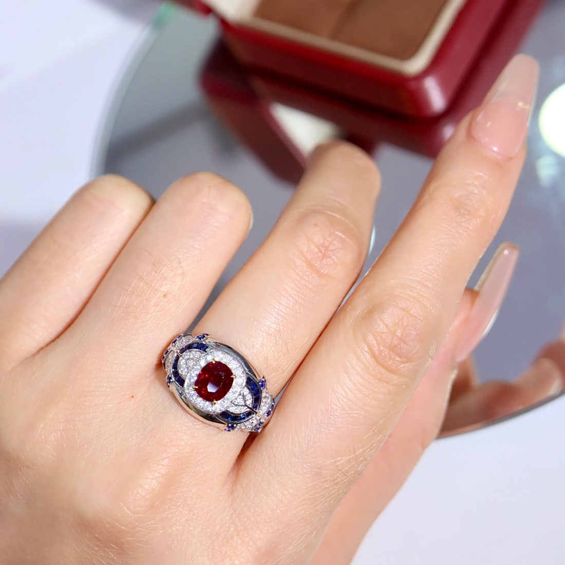 14k Gold 2.25 Ctw Natural Ruby & Diamond Ring - 6