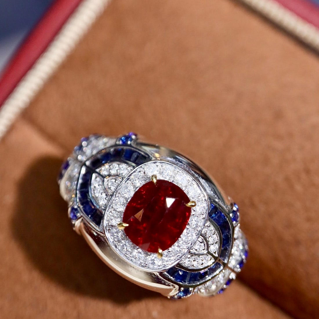 14k Gold 2.25 Ctw Natural Ruby & Diamond Ring - 7