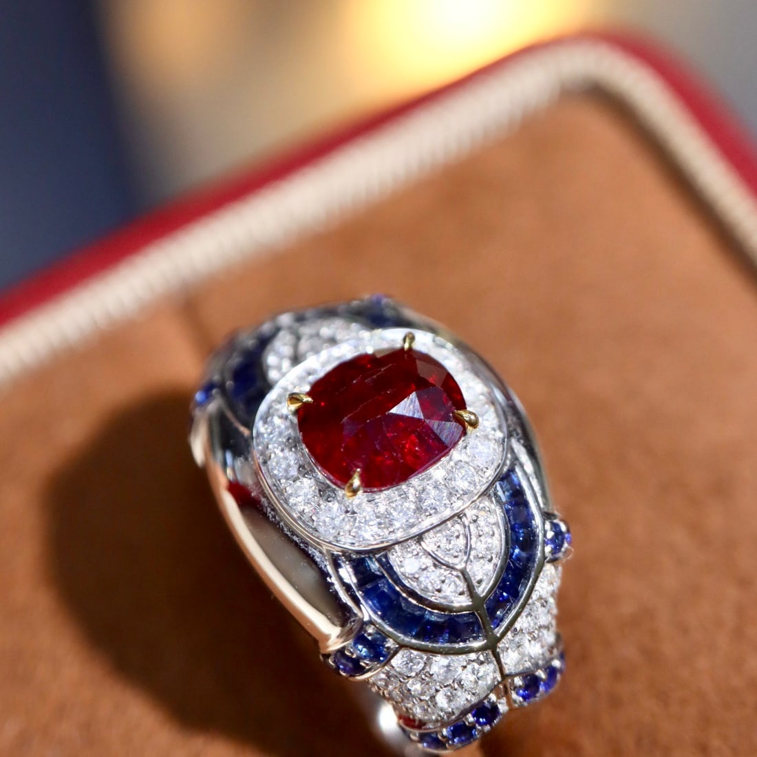 14k Gold 2.25 Ctw Natural Ruby & Diamond Ring - 8