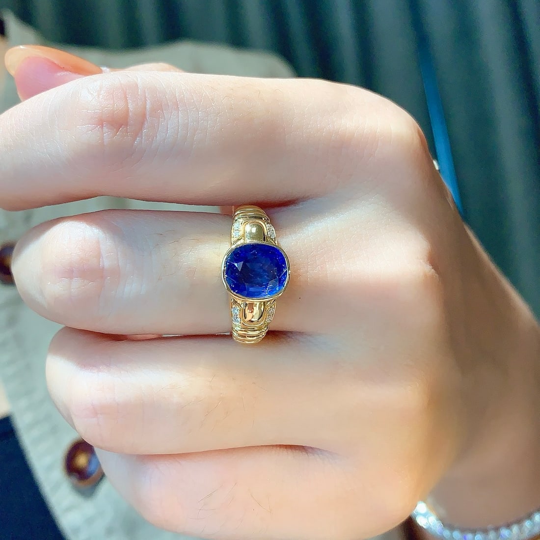14k Gold 2.39 Ctw Natural Sapphire & Diamond Ring - 5