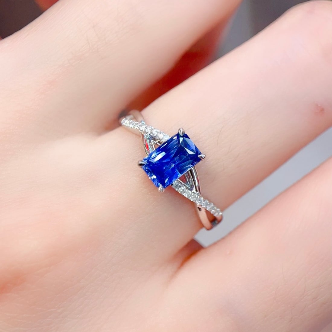 14k Gold 1.17 Ctw Natural Sapphire & Diamond Ring - 2