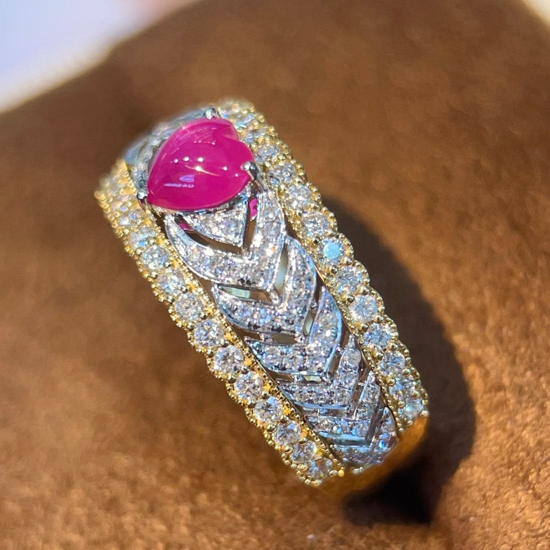 14k Gold 1.09 Ctw Natural Ruby & Diamond Ring - 2