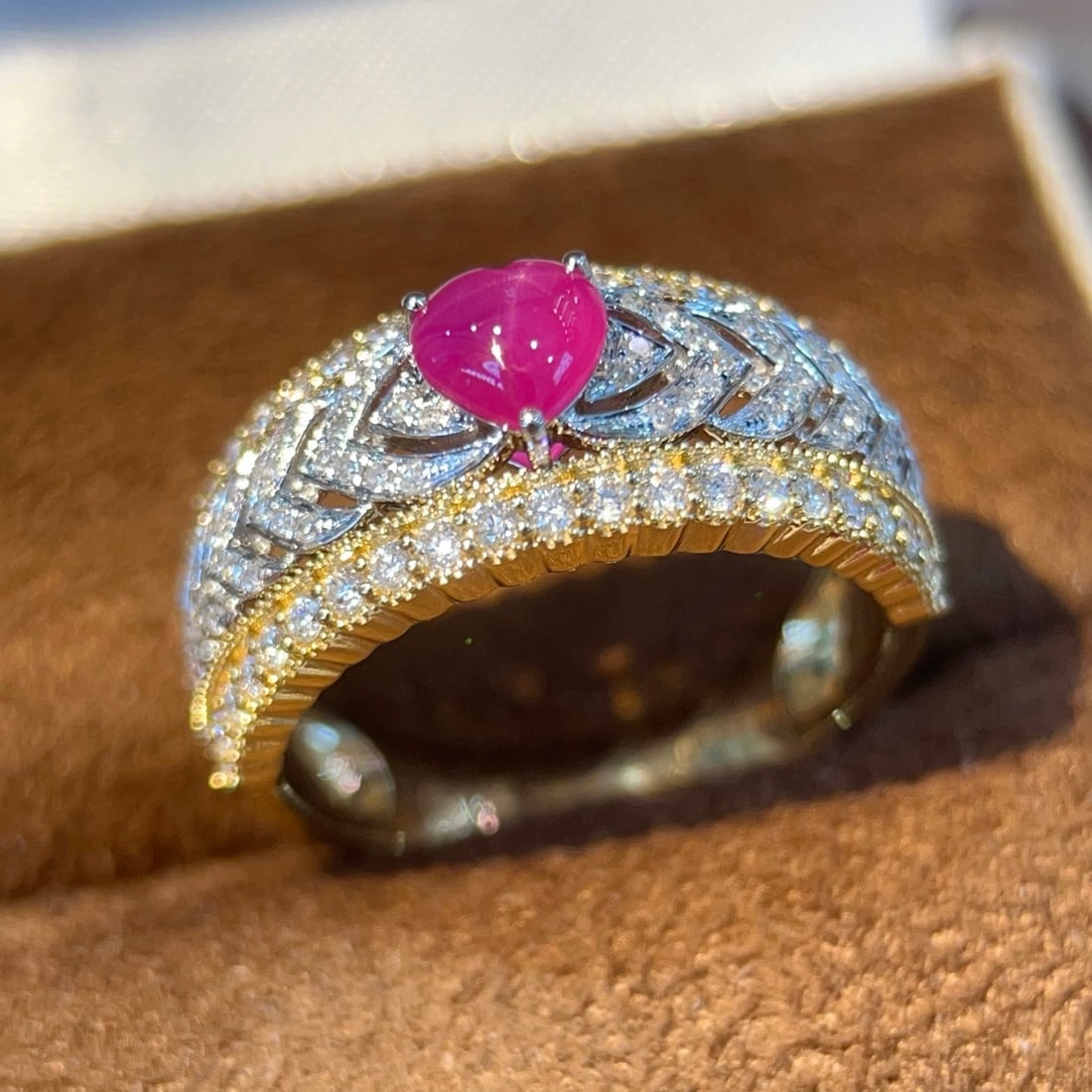 14k Gold 1.09 Ctw Natural Ruby & Diamond Ring - 3