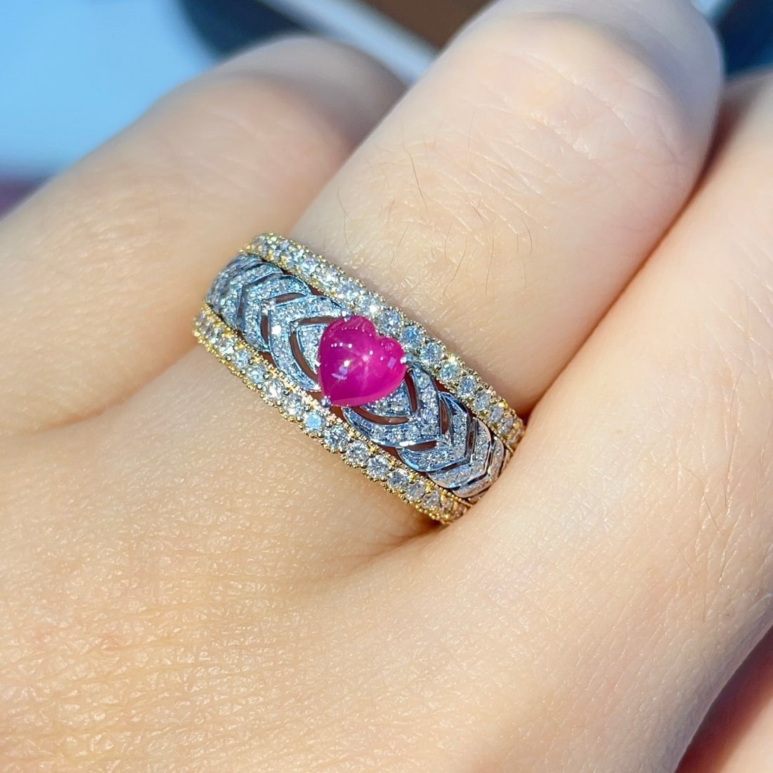 14k Gold 1.09 Ctw Natural Ruby & Diamond Ring - 6