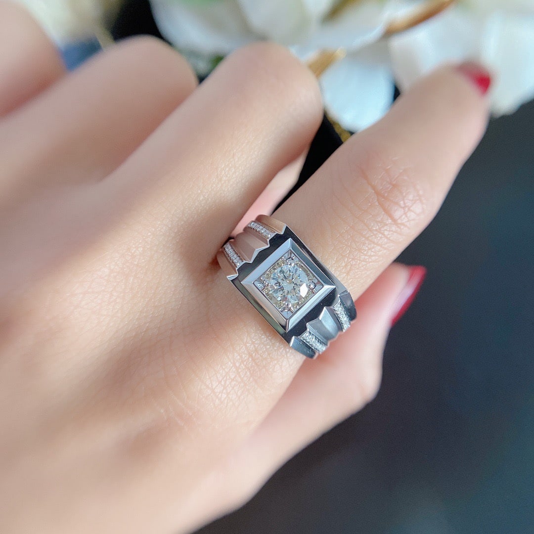 14k Gold 0.55 Ct Natural H Diamond Ring - 5