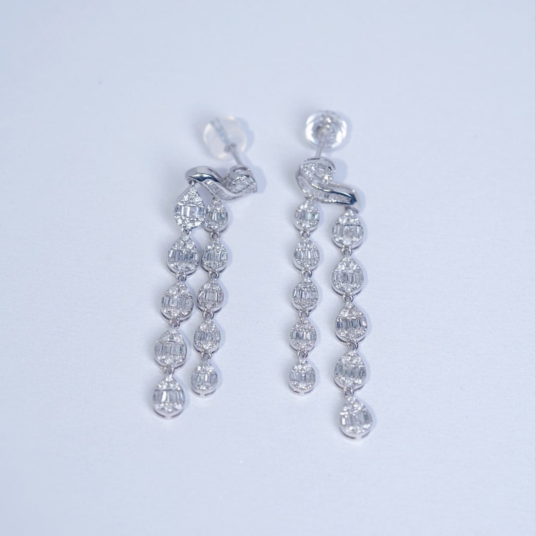 14k Gold 1.40 Ct Natural H Diamond Earrings - 7