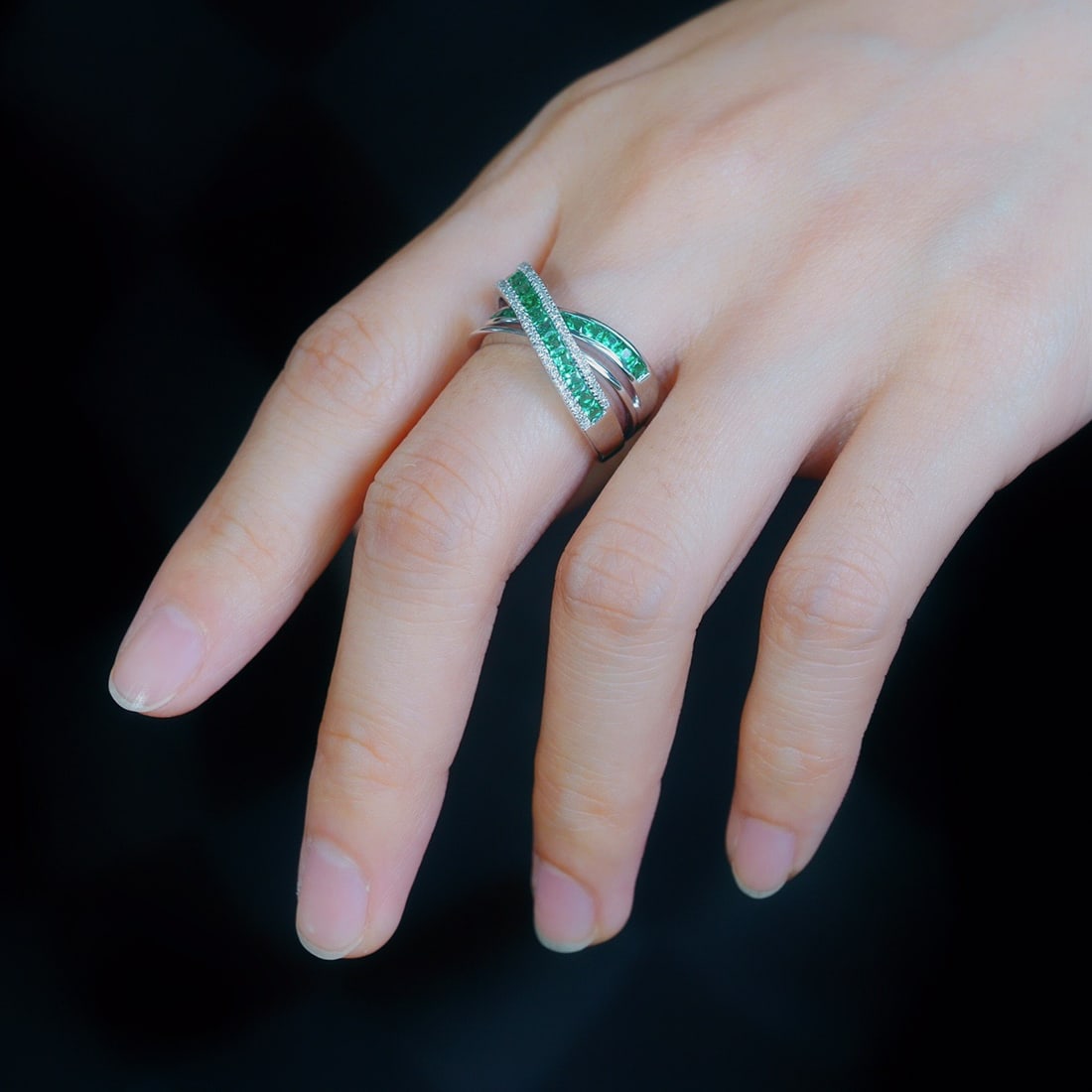 14k Gold 1.08 Ctw Natural Emerald & Diamond Ring - 3