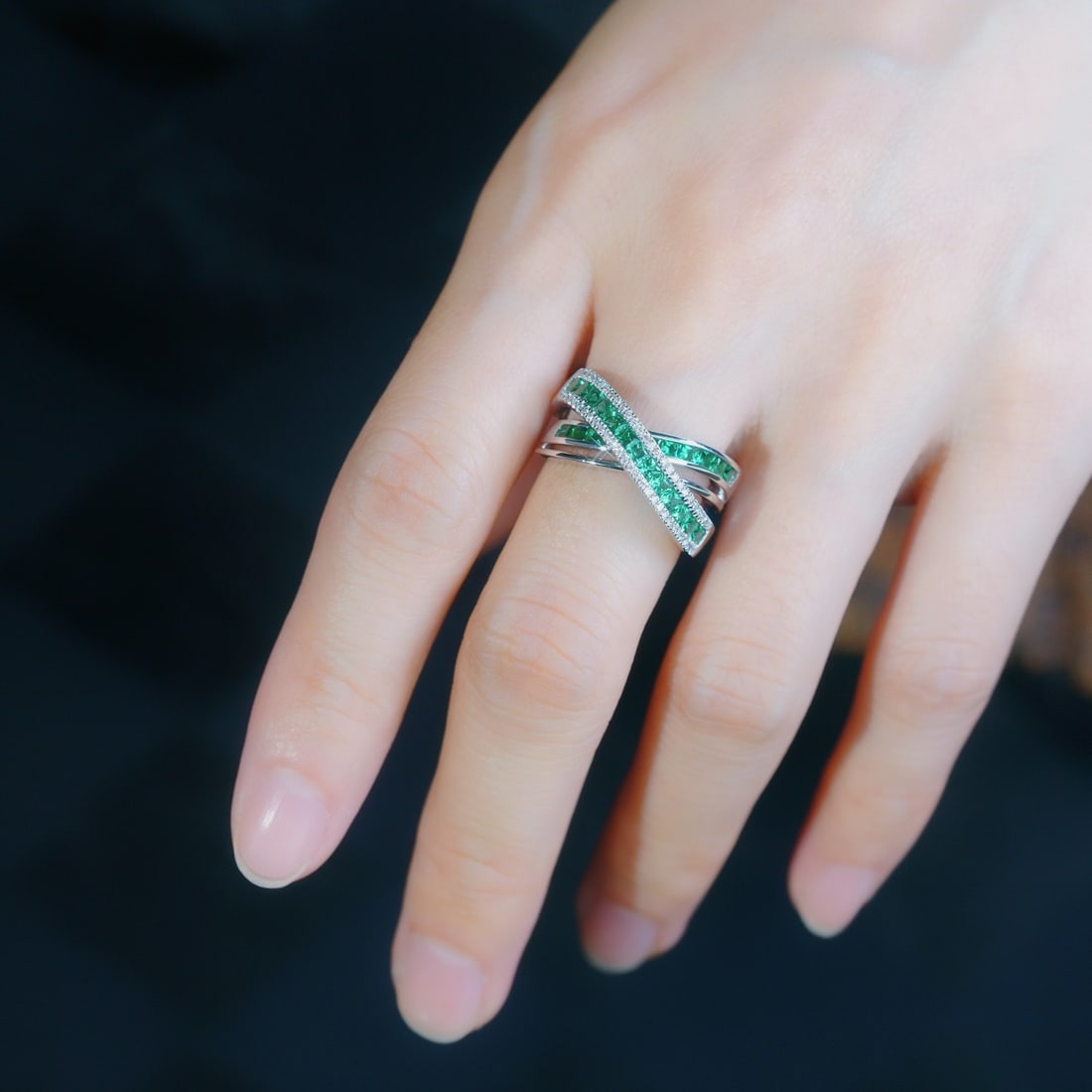 14k Gold 1.08 Ctw Natural Emerald & Diamond Ring - 4