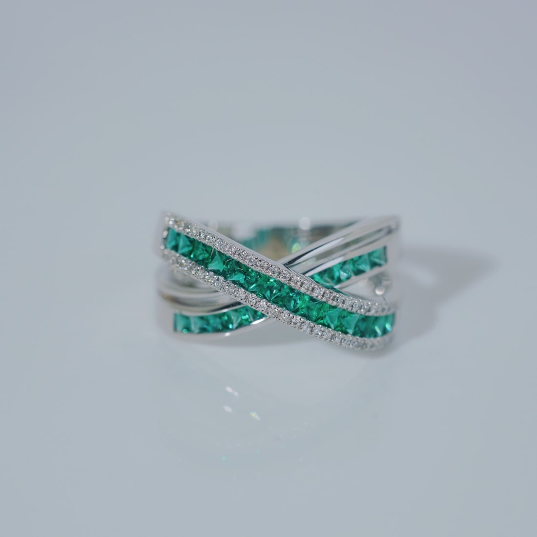 14k Gold 1.08 Ctw Natural Emerald & Diamond Ring - 5