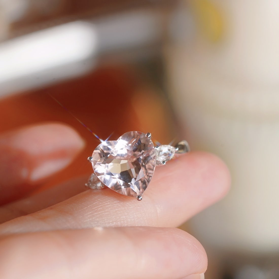 14k Gold 5.11 Ctw Natural Morganite & Diamond Ring - 2