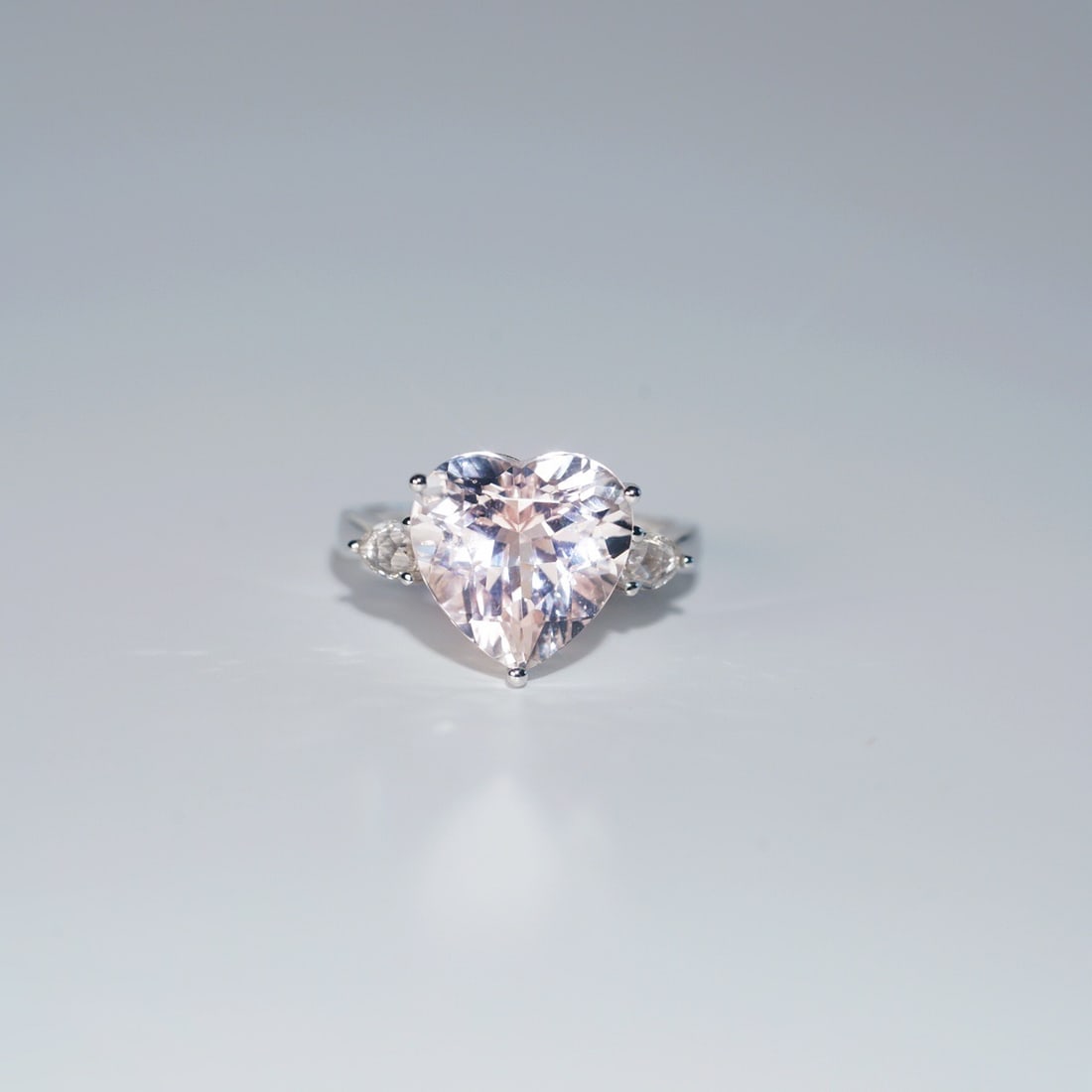 14k Gold 5.11 Ctw Natural Morganite & Diamond Ring - 4