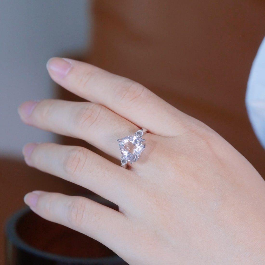 14k Gold 5.11 Ctw Natural Morganite & Diamond Ring - 5