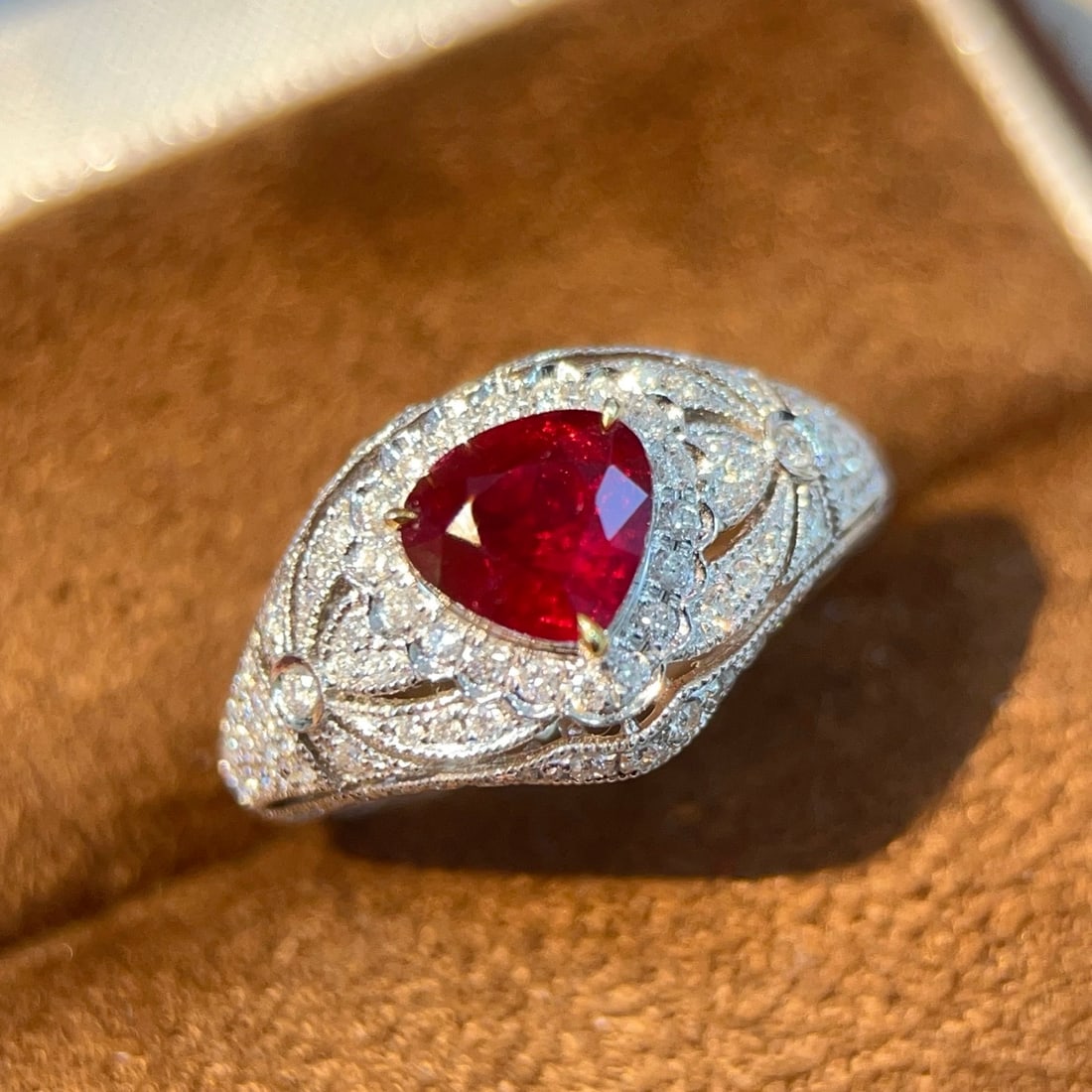 14k Gold 1.59 Ctw Natural Ruby & Diamond Ring - 3