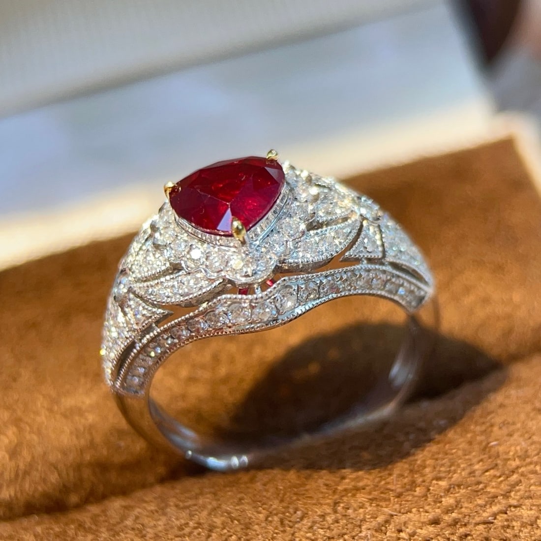 14k Gold 1.59 Ctw Natural Ruby & Diamond Ring - 6