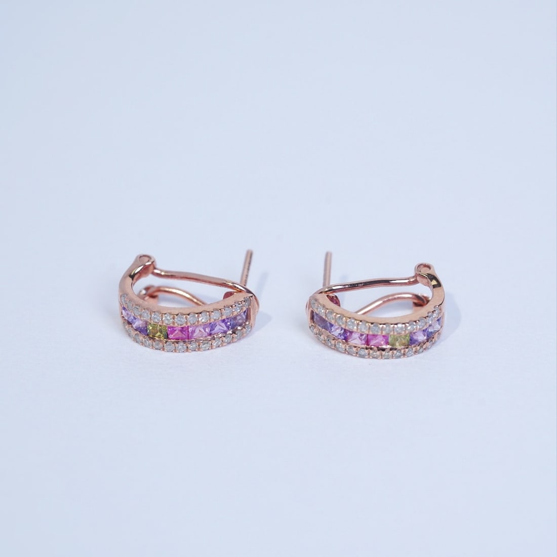 14k Gold 1.30 Ctw Natural Sapphire & Diamond Earrings - 5