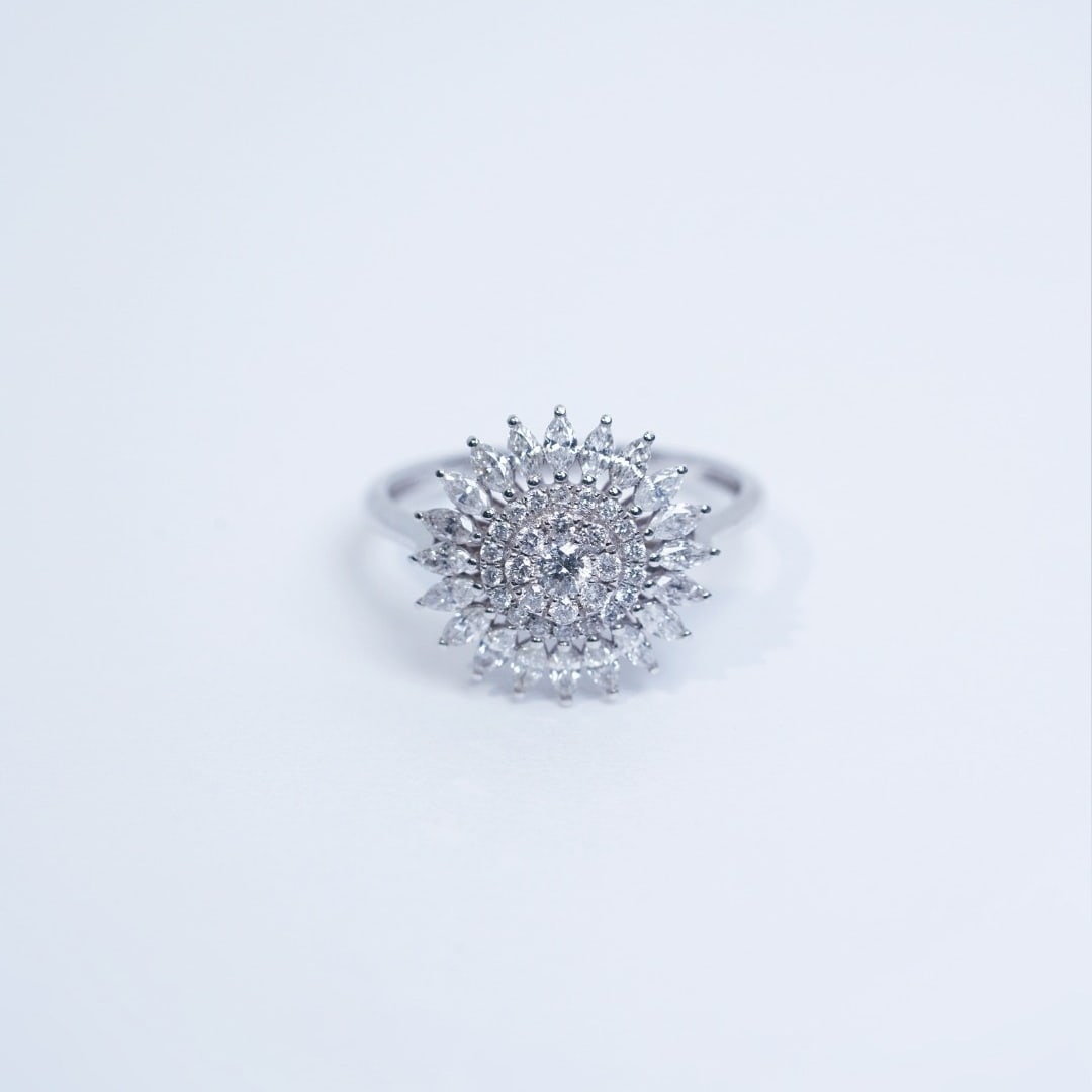 14k Gold 1.00 Ct Natural H Diamond Ring - 5