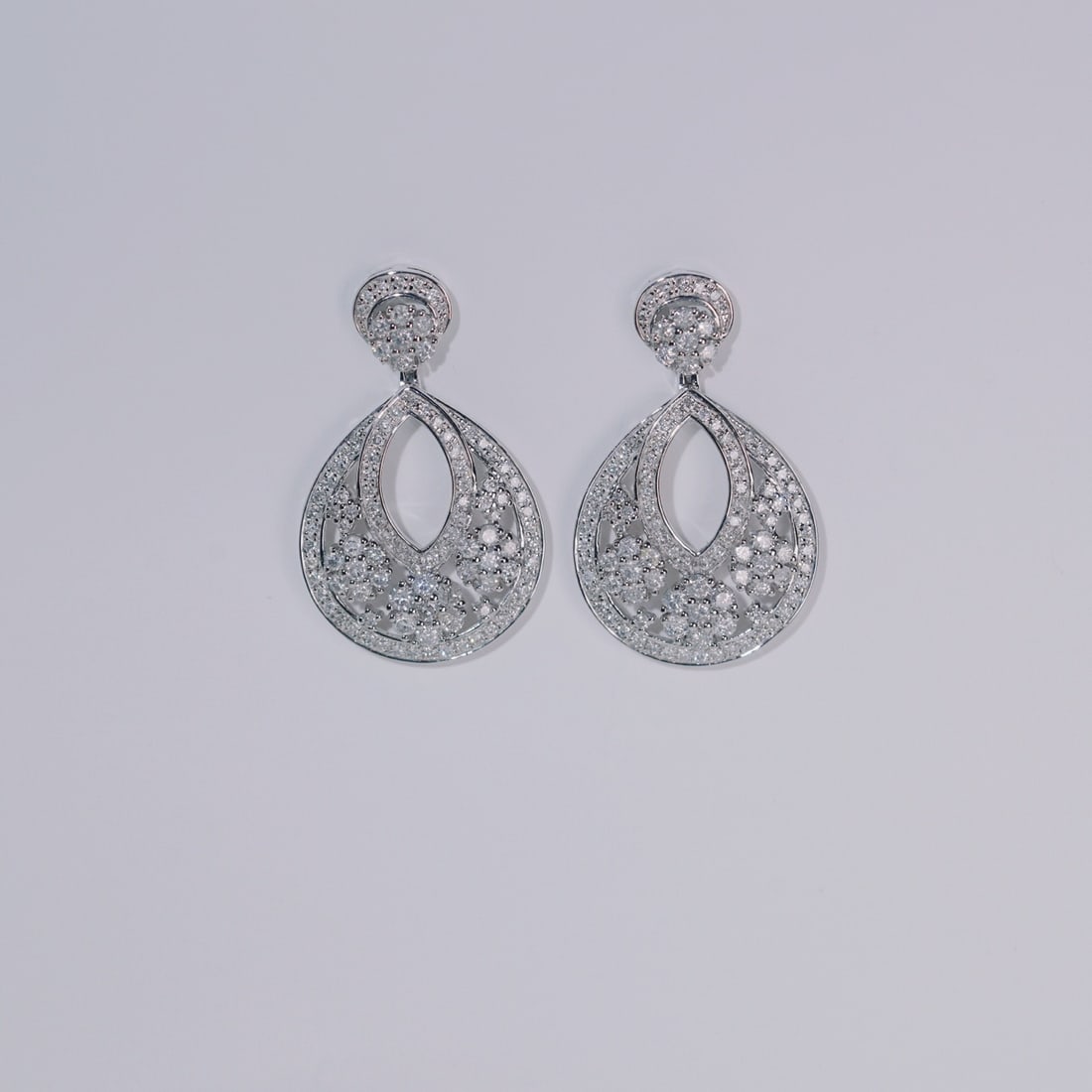 14k Gold 2.30 Ct Natural H Diamond Earrings - 4
