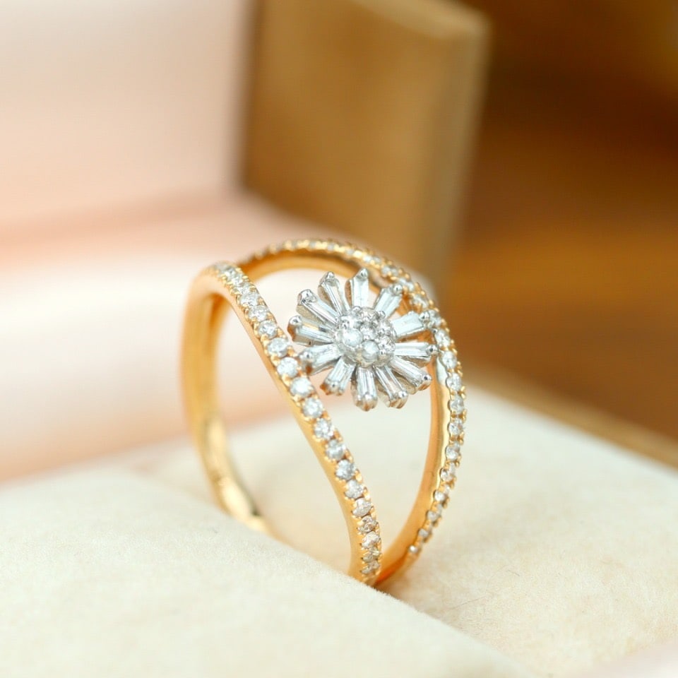 14k Gold 0.50 Ct Natural H Diamond Ring - 4