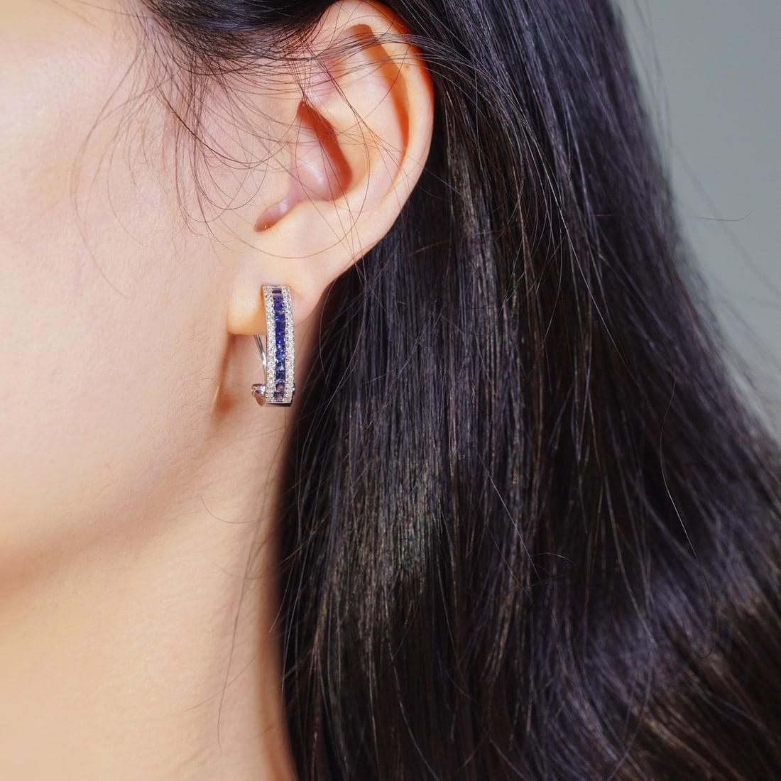 14k Gold 1.76 Ctw Natural Sapphire & Diamond Earrings - 3