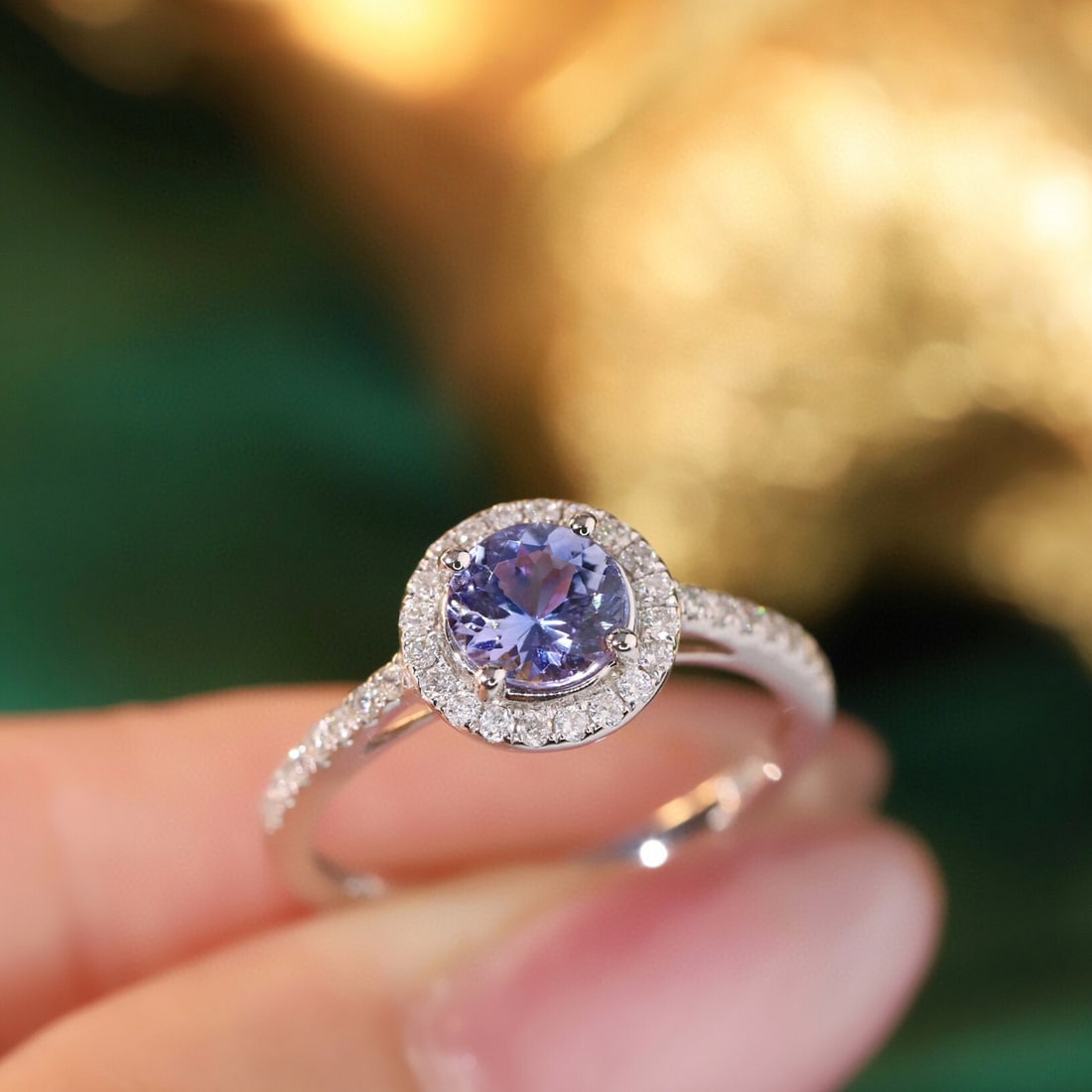 14k Gold 1.10 Ctw Natural Tanzanite & Diamond Ring - 2