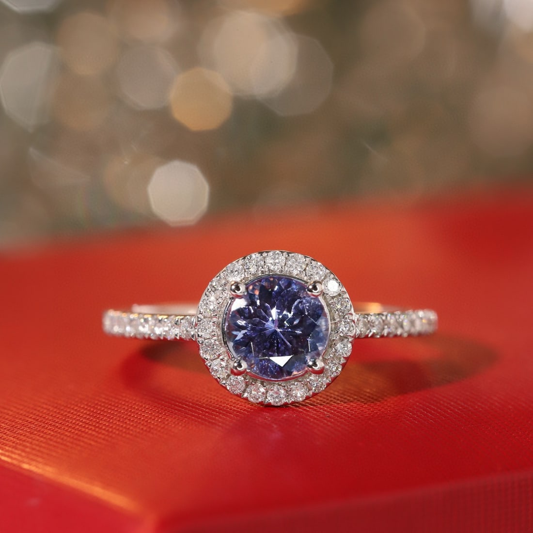 14k Gold 1.10 Ctw Natural Tanzanite & Diamond Ring - 5