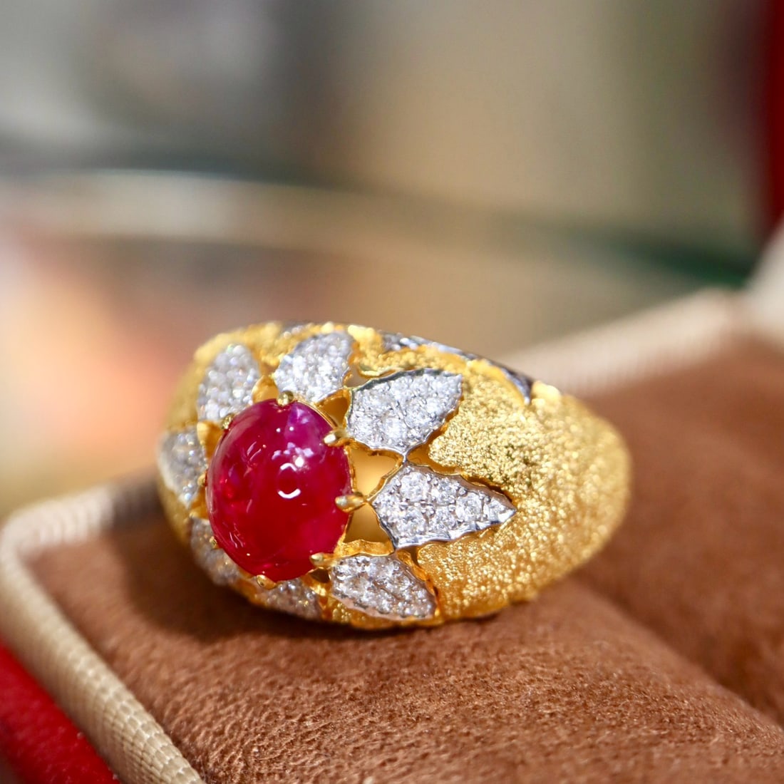14k Gold 1.85 Ctw Natural Ruby & Diamond Ring - 7