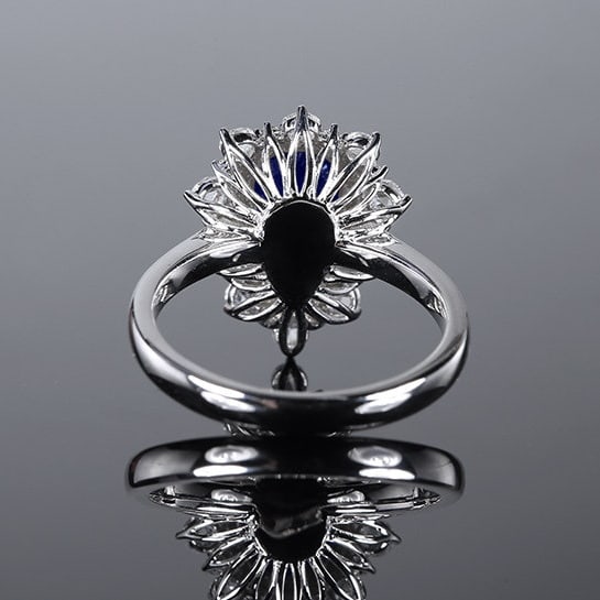 14k Gold 2.46 Ctw Natural Sapphire & Diamond Ring - 3