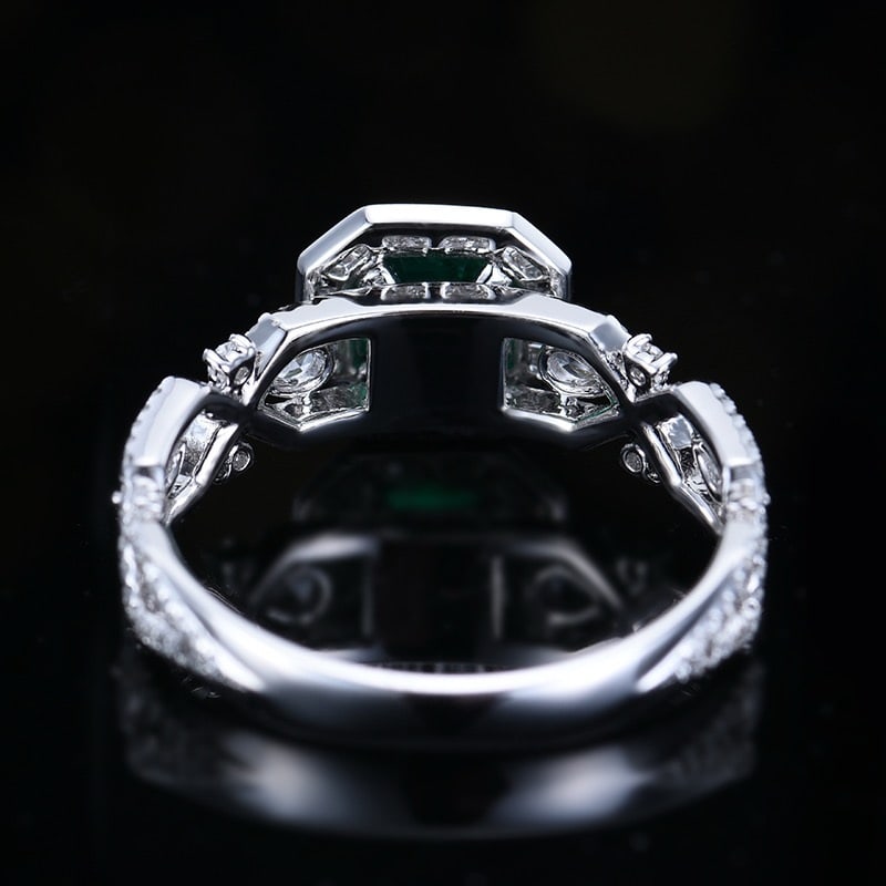14k Gold 1.16 Ctw Vivid Green Natural Emerald & Diamond Ring - 5