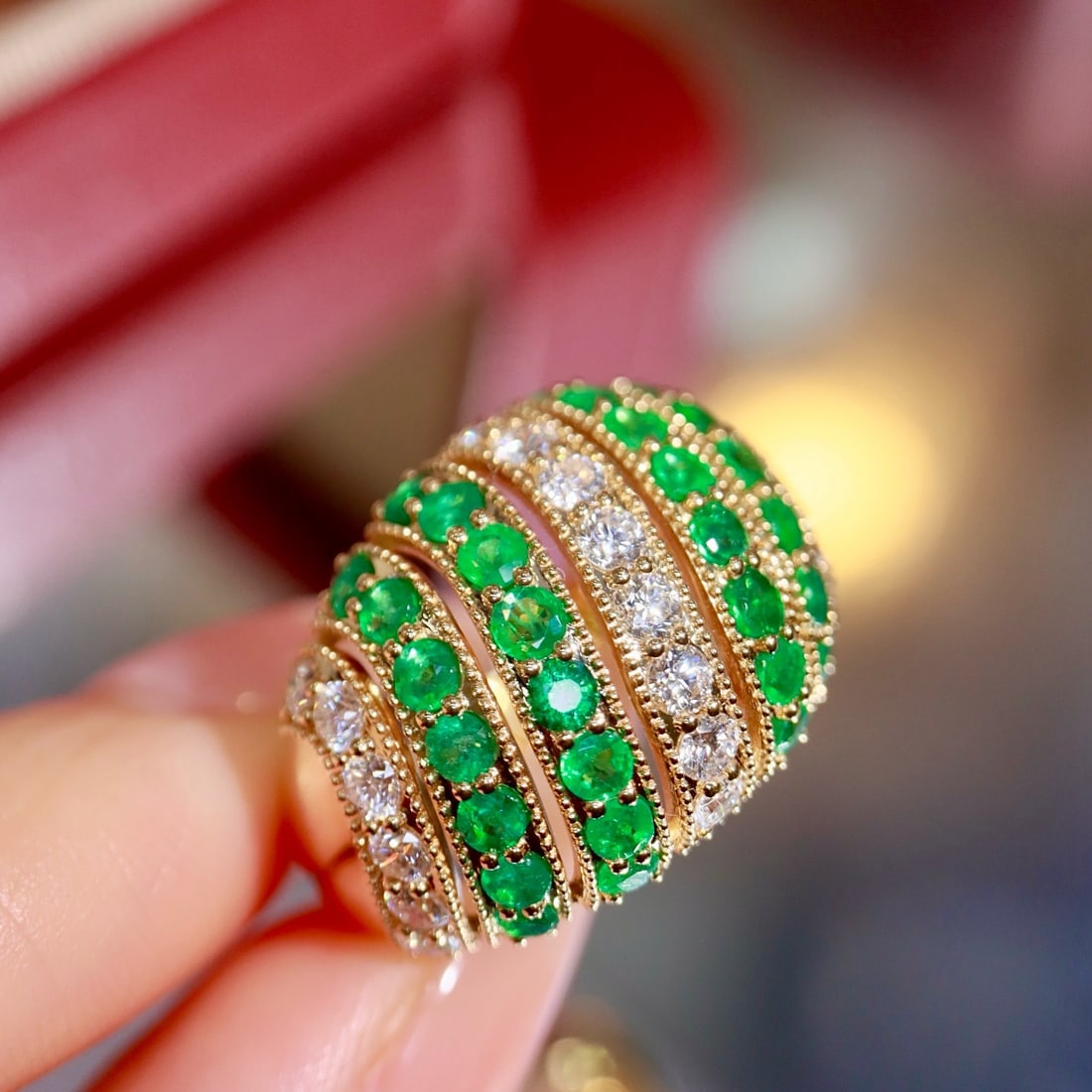 14k Gold 2.77 Ctw Natural Emerald & Diamond Ring - 4