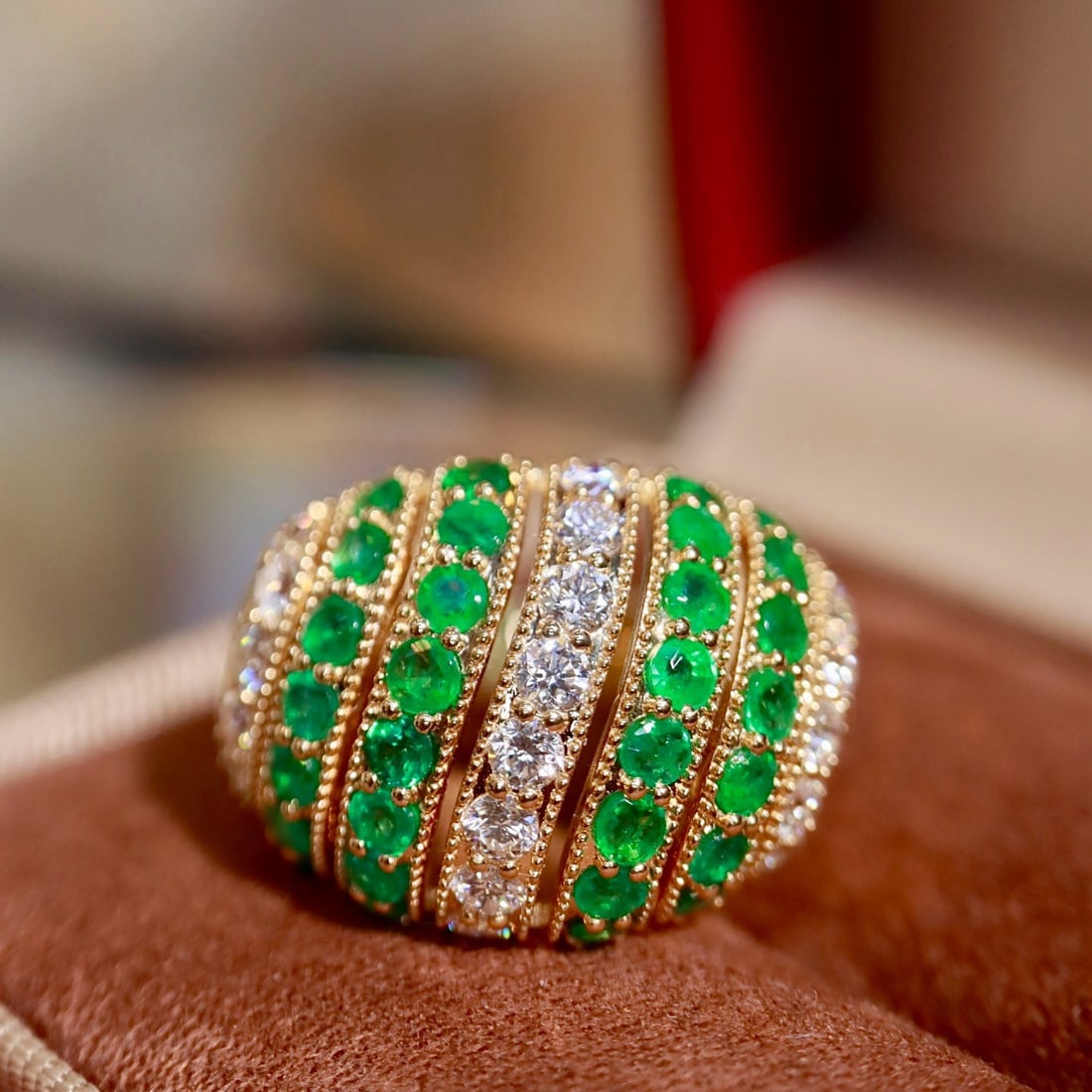 14k Gold 2.77 Ctw Natural Emerald & Diamond Ring - 5