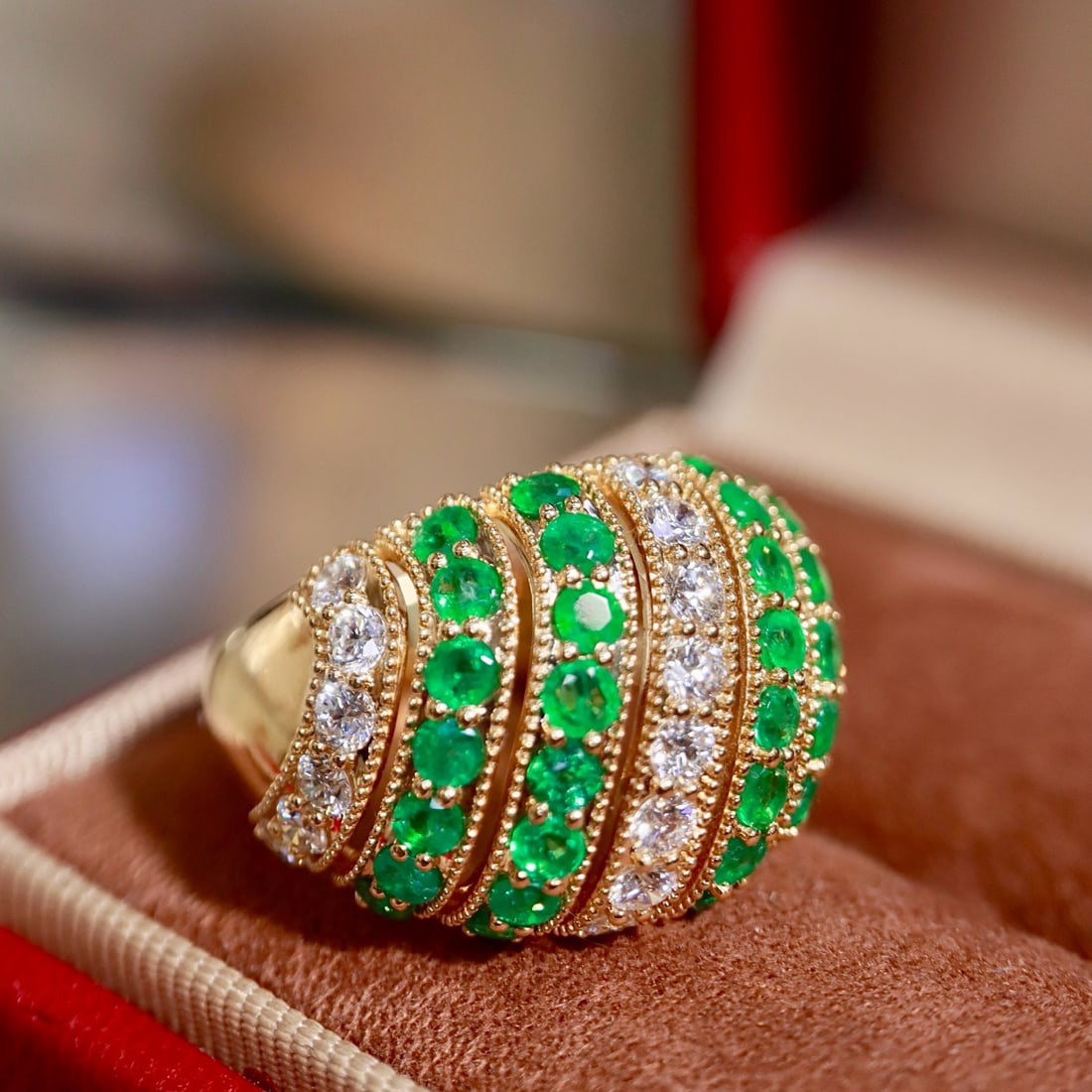 14k Gold 2.77 Ctw Natural Emerald & Diamond Ring - 6